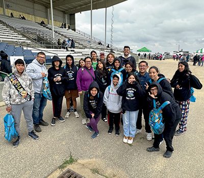 Phoenix Central Alpha Y Omega Pathfinder Club members gather just after witnessing the morning parade.